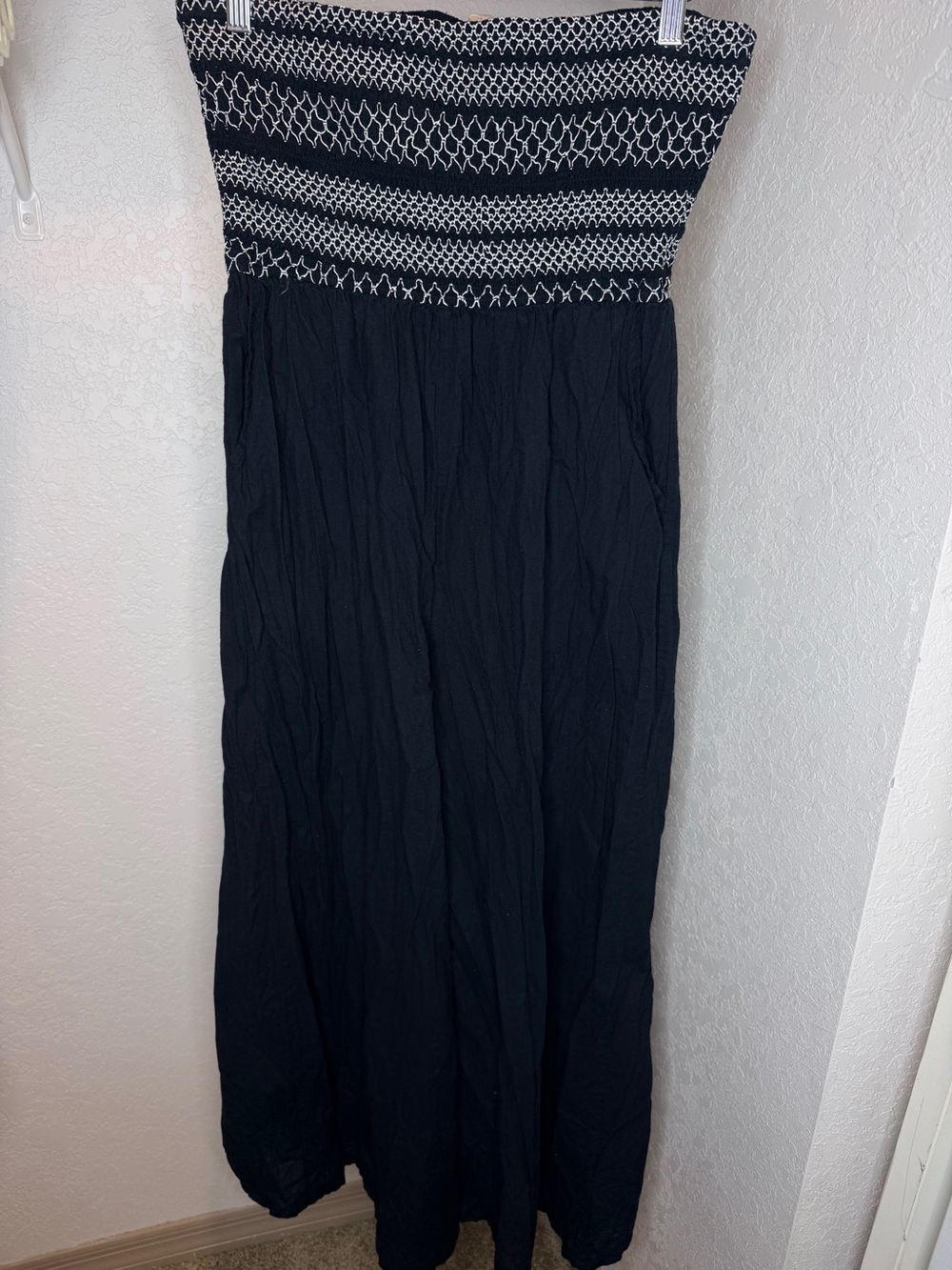 Women's Black Strapless Maxi jumpsuit